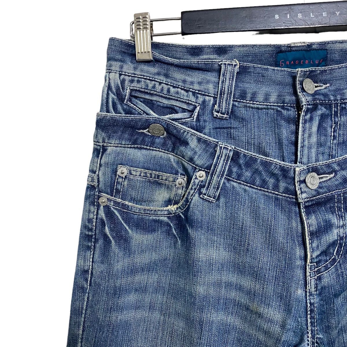 Japanese Brand 2in1 Rageblue Denim Double Waist Jeans Size US 30 / EU 46 - 6 Thumbnail