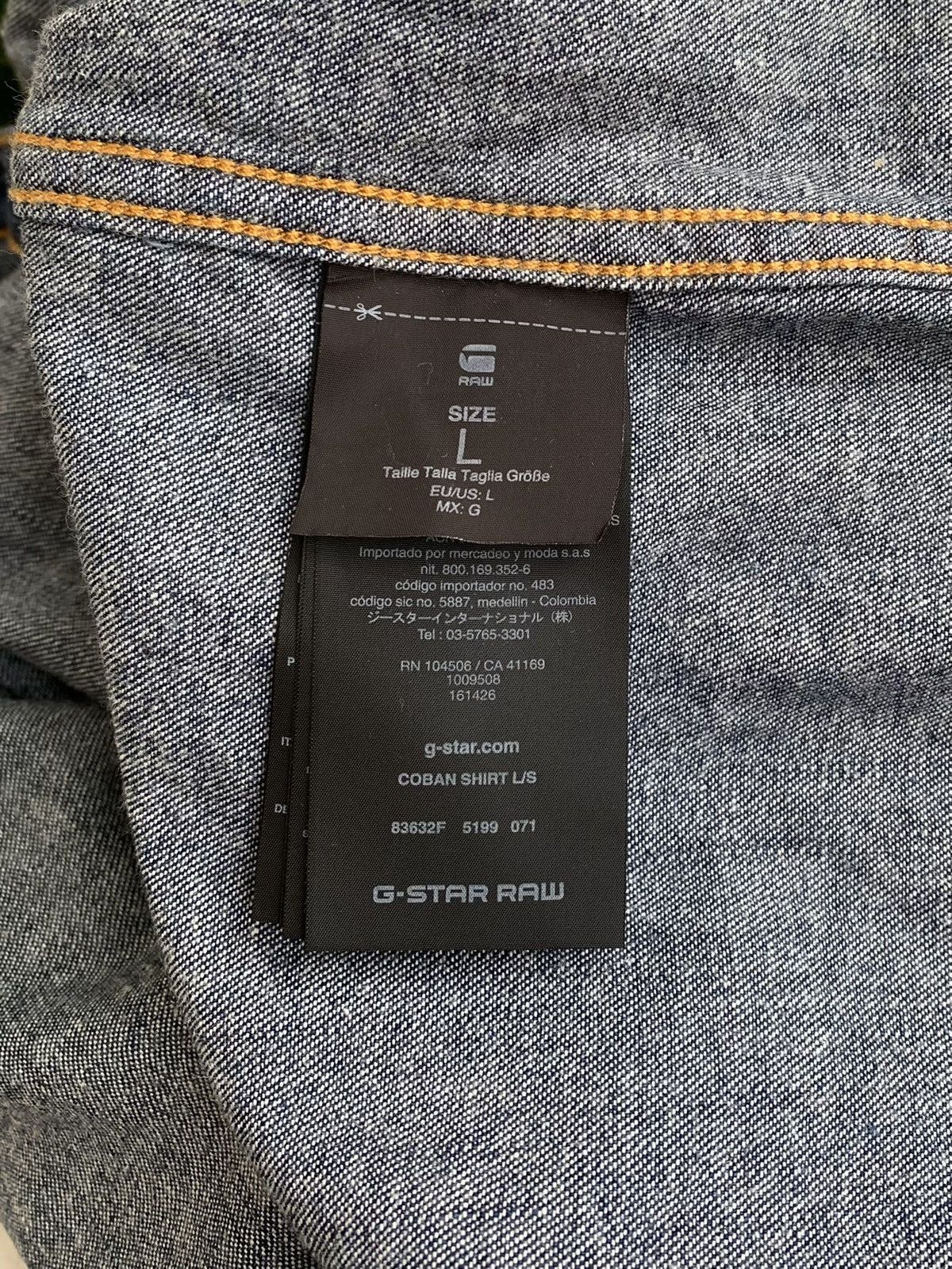 G-Star G-STAR RAW Denim Long Sleeve Shirt Mens Size M Size US L / EU 52-54 / 3 - 7 Thumbnail