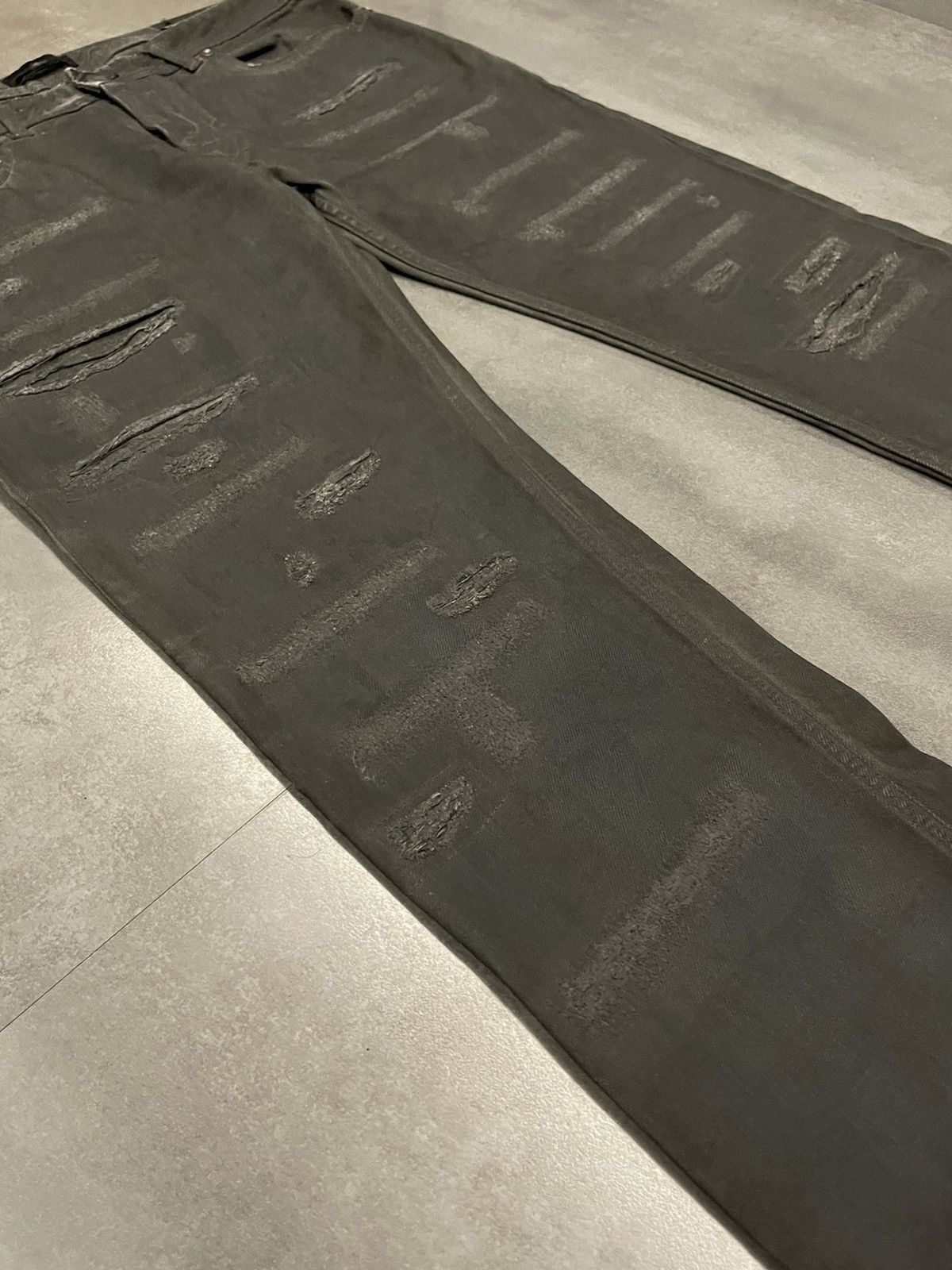 Diesel !DS! Diesel Black Gold Waxed Distressed Dark Grey Denim Size US 32 / EU 48 - 8 Thumbnail