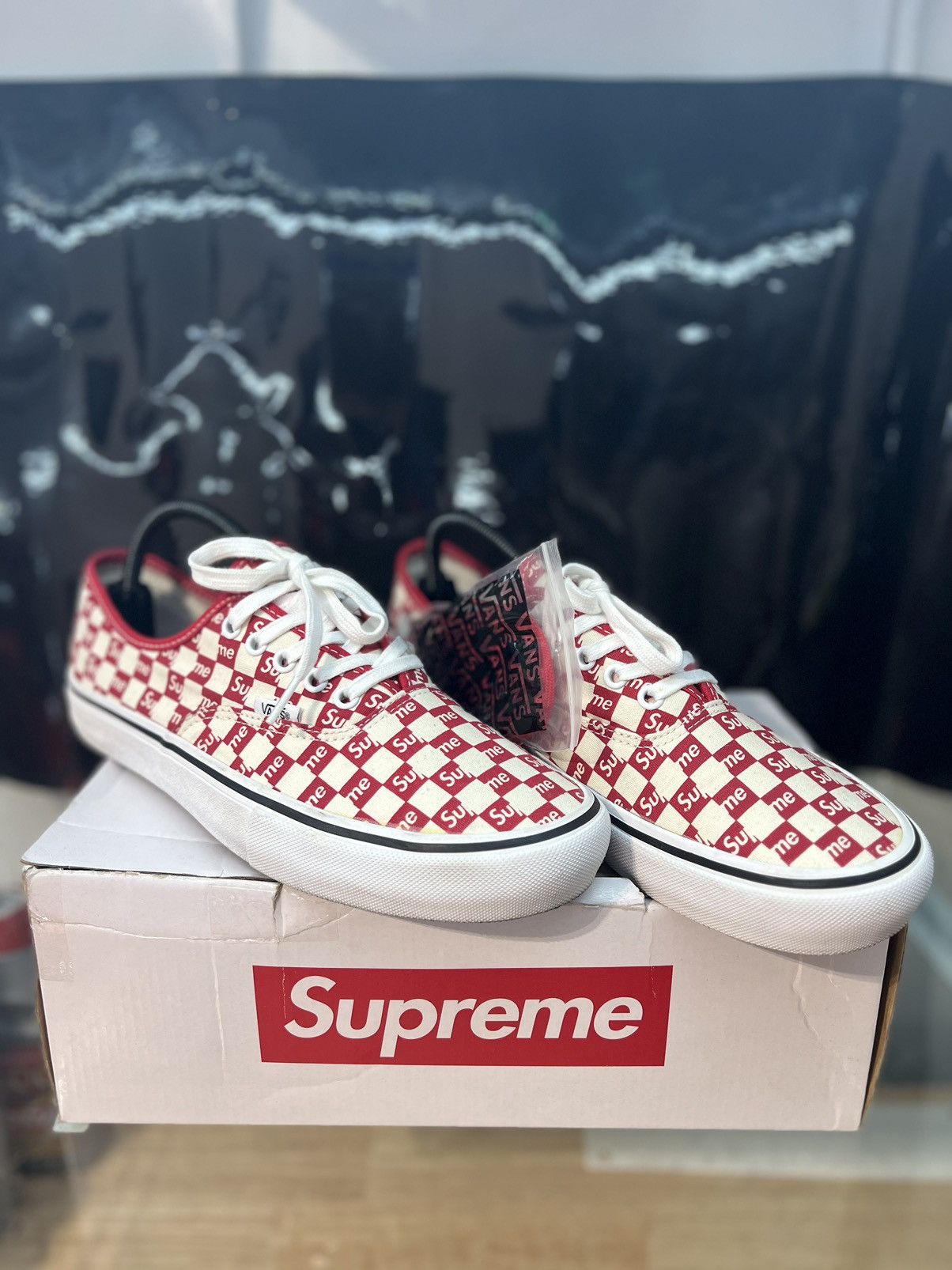 Vans Authentic Pro Supreme Checkered Red Shoes