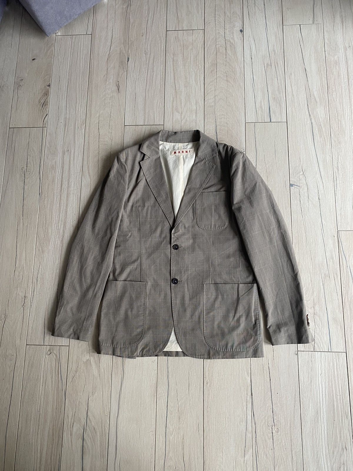 Marni Marni Checkered Tri-Pocket Evening Blazer Size 38R - 2 Thumbnail
