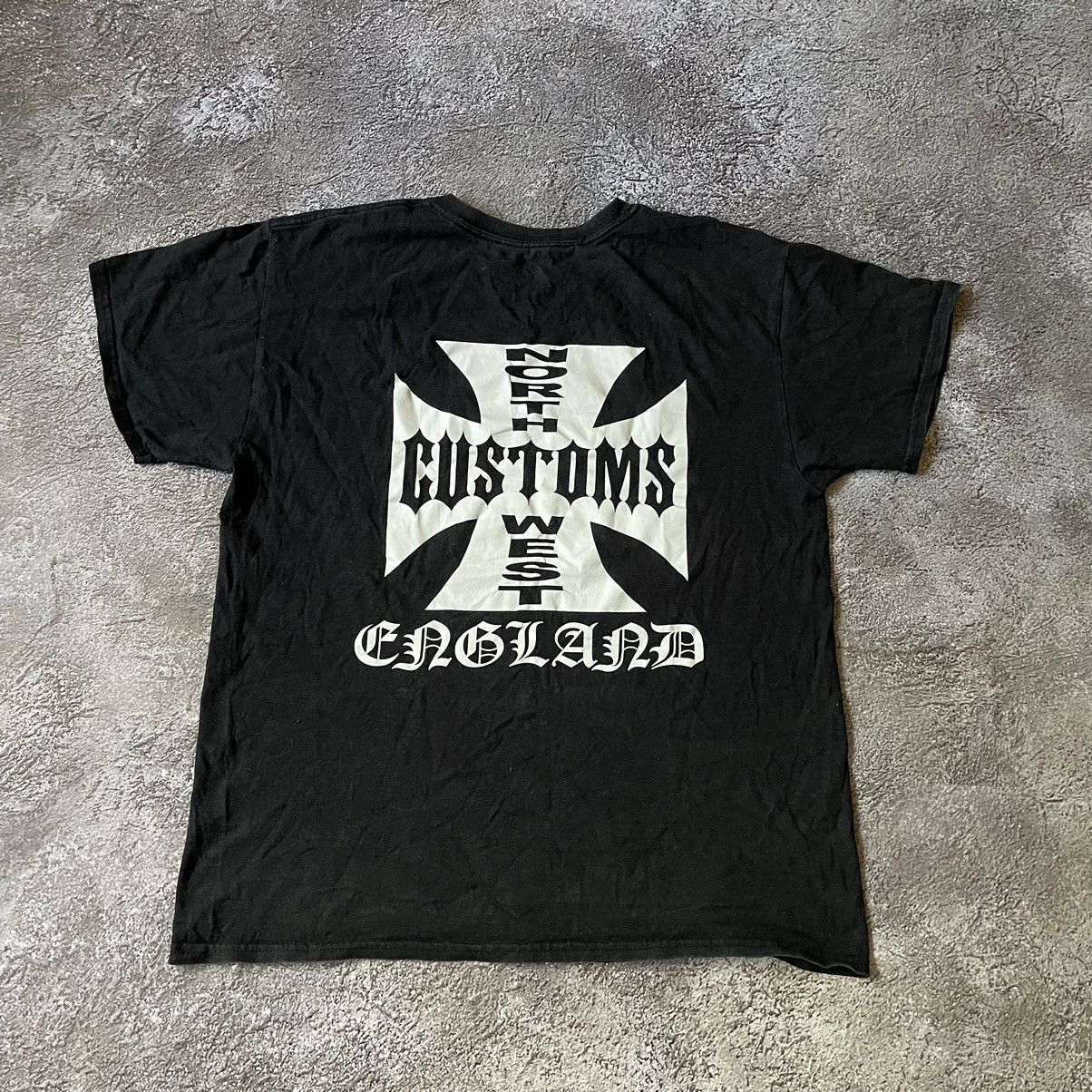 Vintage Vintage Y2K Customs Graphic Tee Punk Streetwear Black Boxy L Size US L / EU 52-54 / 3 - 3 Thumbnail