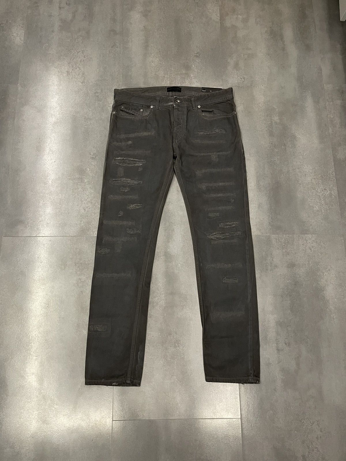 Diesel !DS! Diesel Black Gold Waxed Distressed Dark Grey Denim Size US 32 / EU 48 - 2 Thumbnail