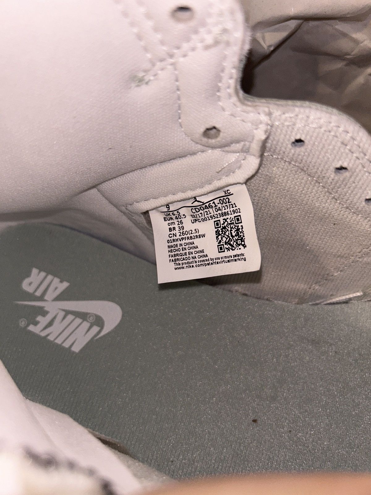 Jordan Brand × Nike Jordan 1 High OG Seafoam Size US 7.5 / EU 40-41 - 10 Thumbnail