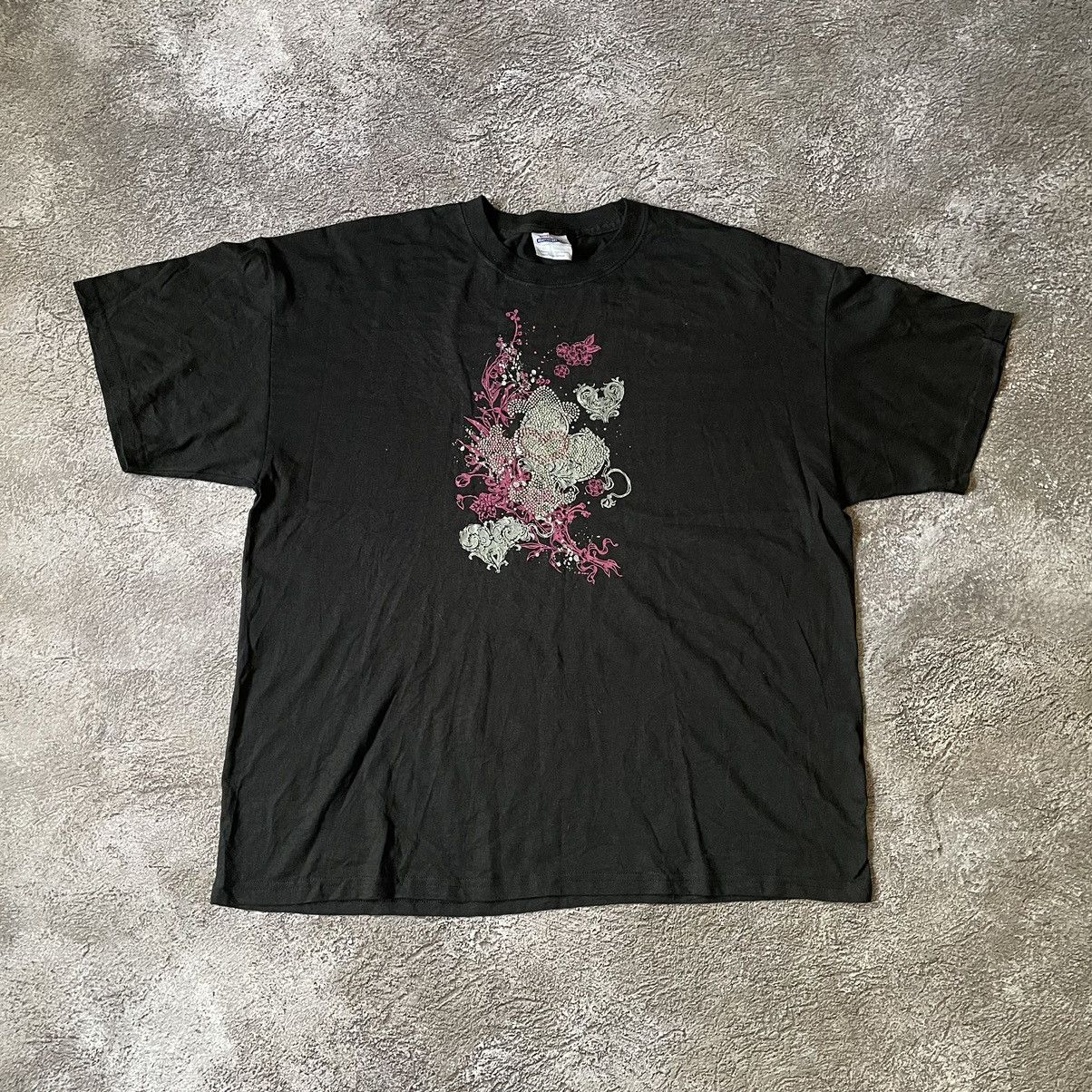 Vintage Vintage Y2K Graphic Tee Floral Horror Abstract Black Boxy XL Size US XL / EU 56 / 4 - 3 Thumbnail