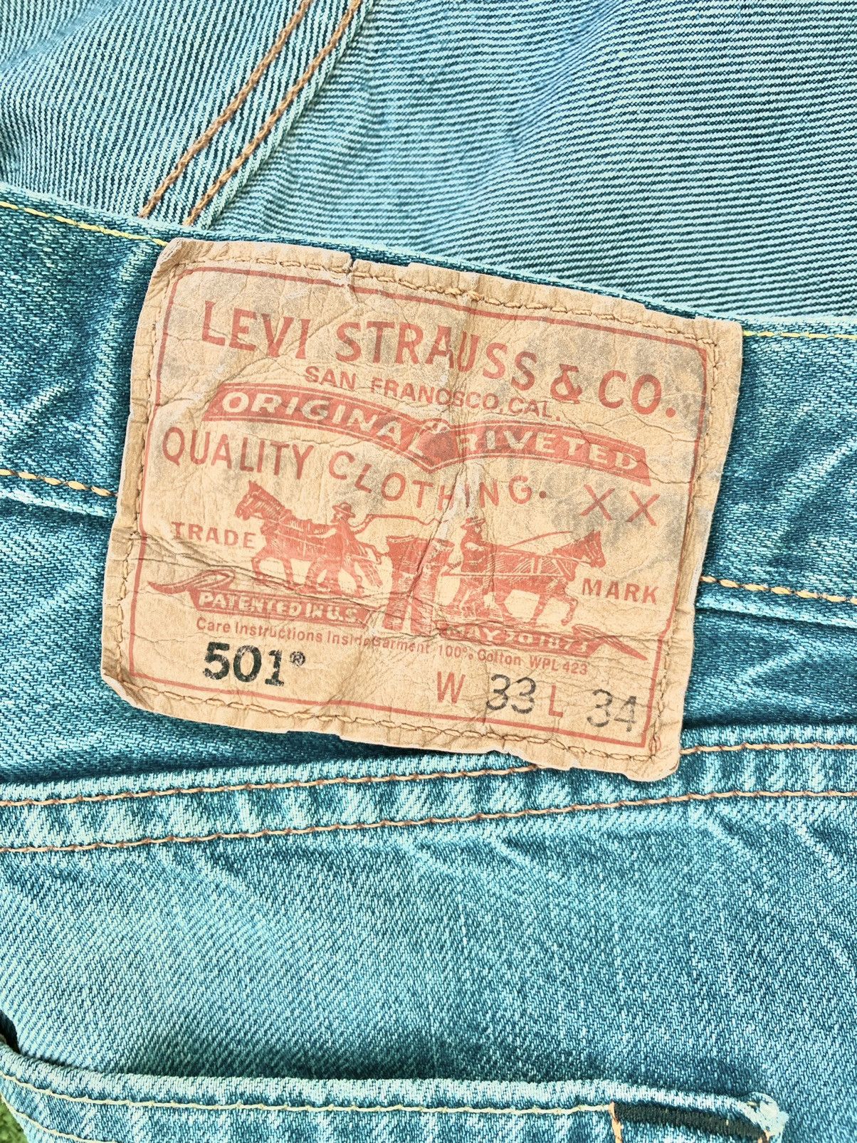 Vintage Vintage Washed Baby Blue Levi’s 501 from 00s Size US 33 - 4 Preview