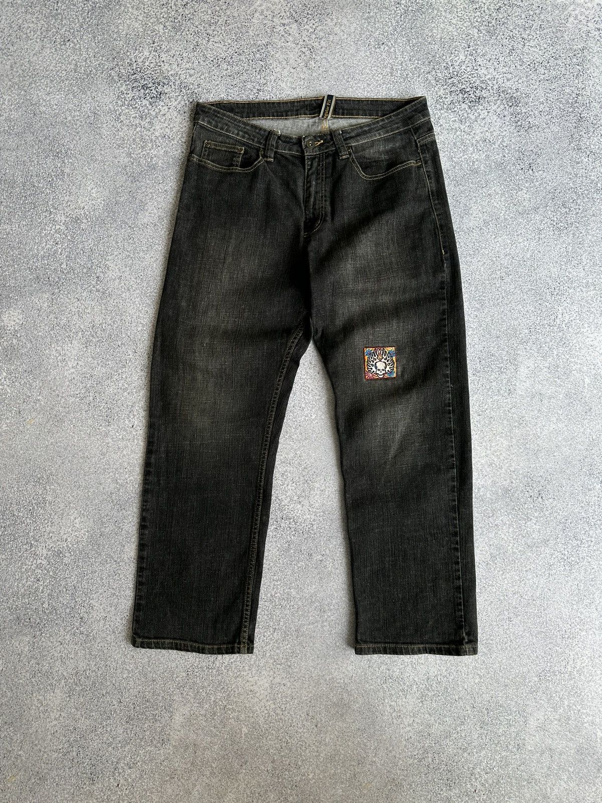 Vintage Ed Hardy Style Skull Baggy Jeans