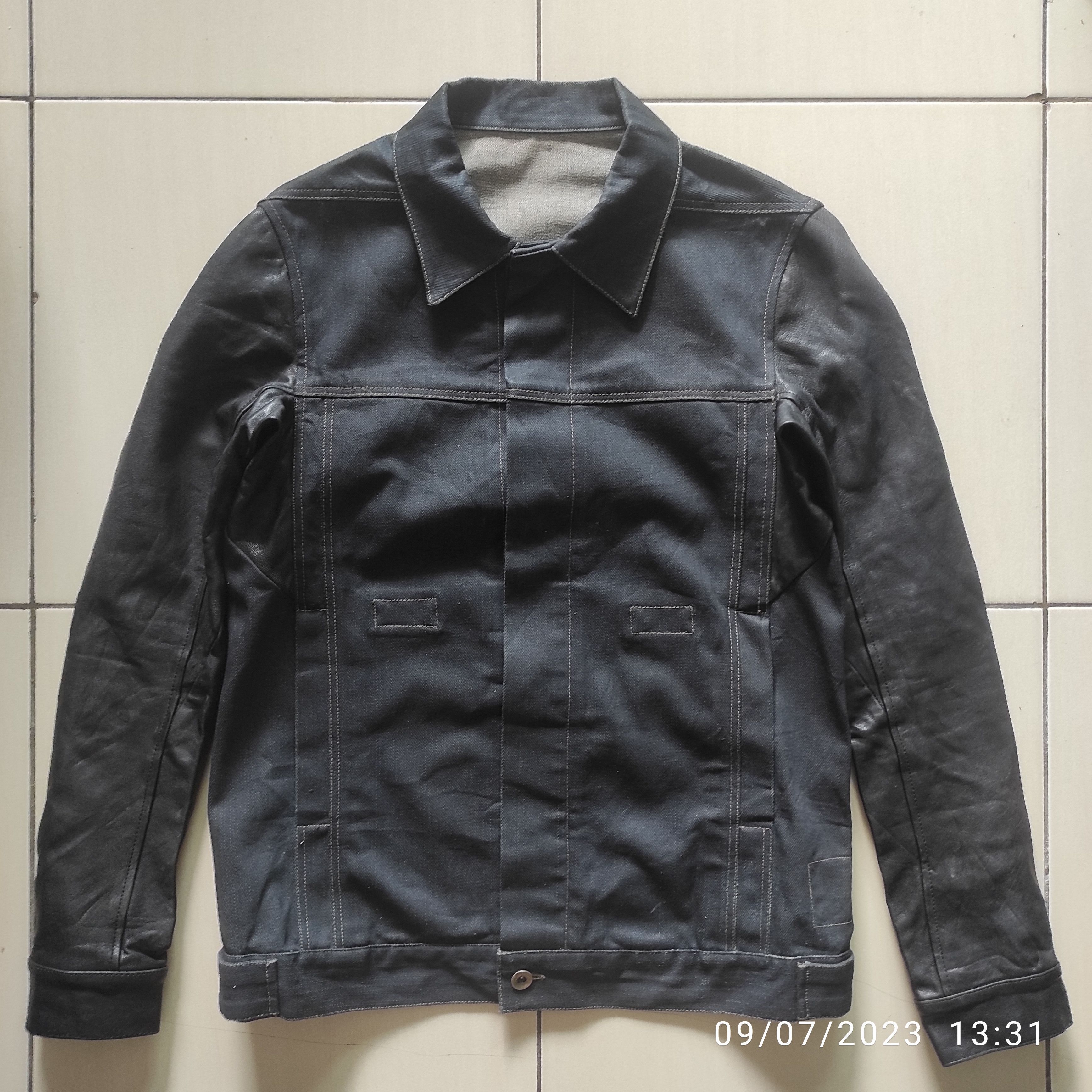 Rick Owens Rick Owens DrkShdw Rider Denim Jacket with Calfskin