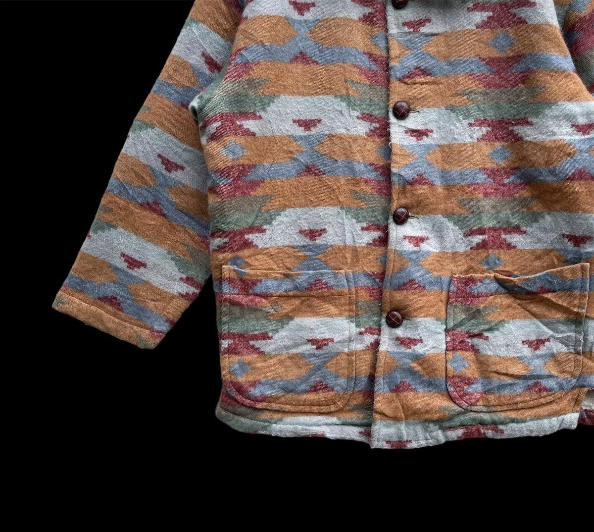 Japanese Brand Vintage Blood Stock Navajo Button Up Wool Fleece Size US XL / EU 56 / 4 - 4 Thumbnail