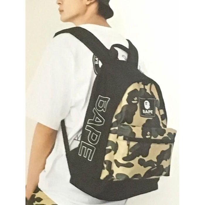 Pre-owned Bape Backpack Camo Logo Day Pack Book Bag