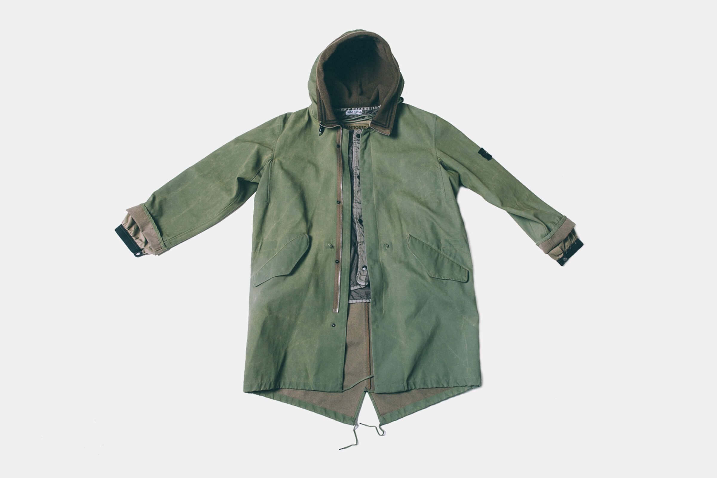 Stone Island Antique Reflective Fishtail Parka Size US XL / EU 56 / 4 - 1 Thumbnail